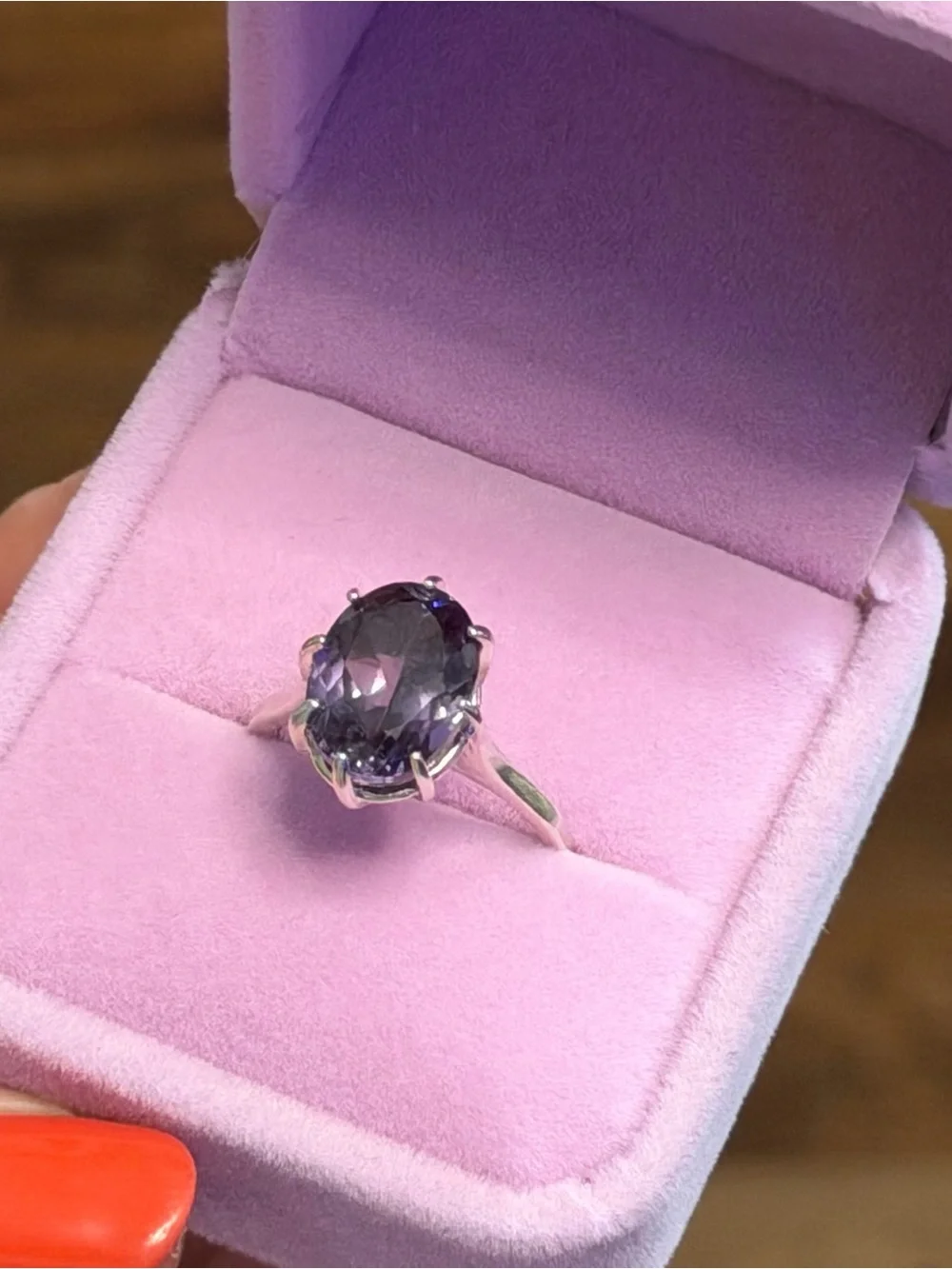 Sold!! Natural Alexandrite 6.05CT Certified 925 Sterling Silver Ring 7.5